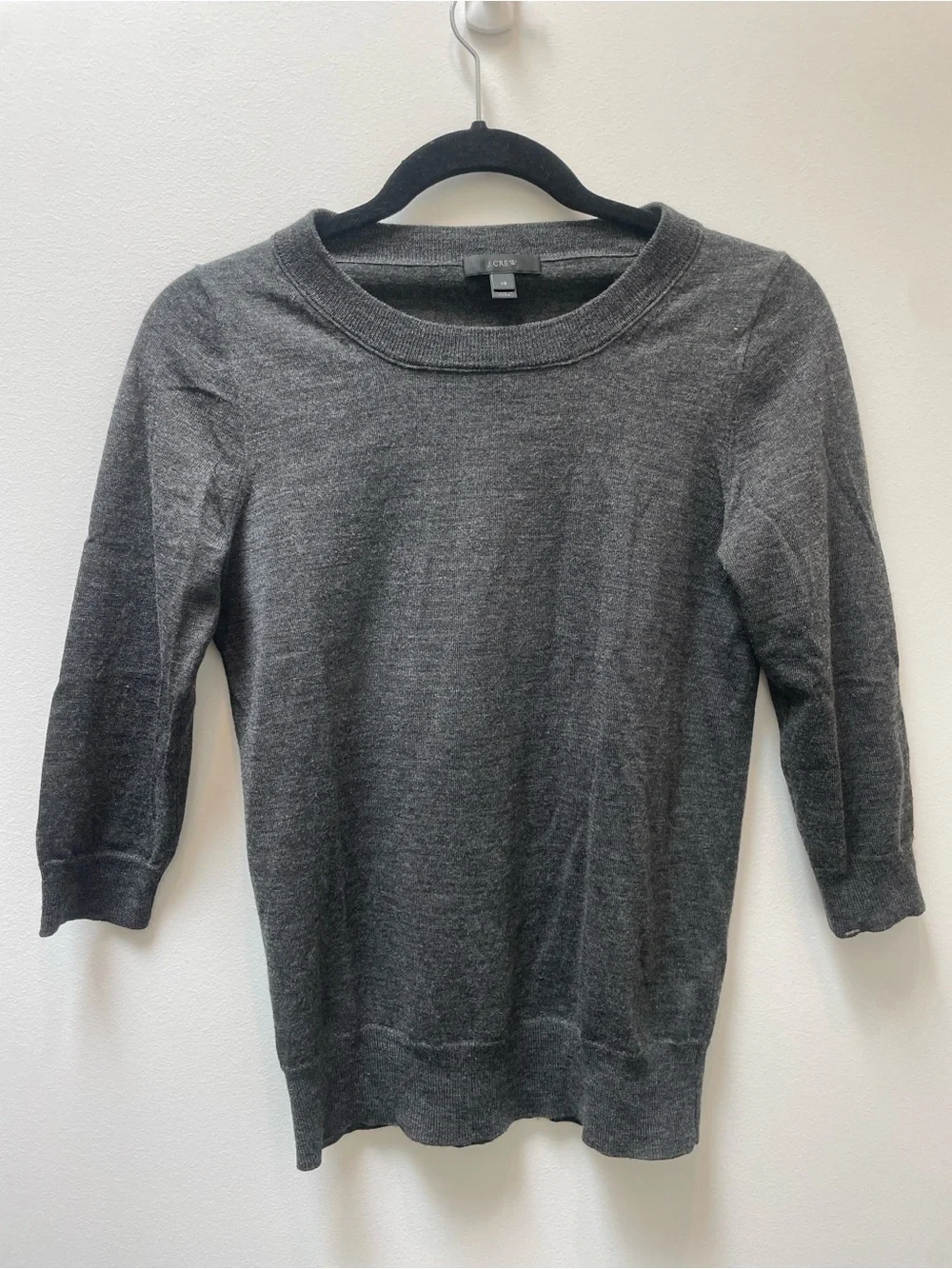 J. Crew Charcoal Gray 100% Merino Wool Sweater Size XS